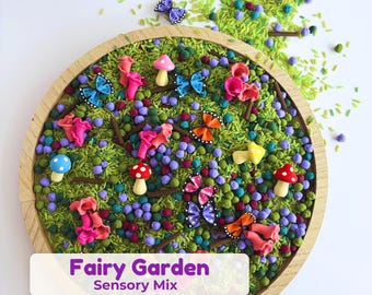 Fairy Garden Sensory Bin Filler, Butterfly Sensory Mix for Kids, Nature Sensory Play, Montessori Small World Play, Preschool Sensory Bin