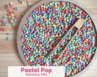 Pastel Chickpea Sensory Bin Filler, Chunky Rainbow Mix, Kids Gift, Montessori Toy, Preschool Fine Motor Activity, Tuff Tray Play