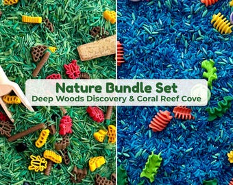 Nature Sensory Bin Bundle, Kids Gift Set, Ocean Sensory Filler, Bug Sensory Mix, Montessori Toy, Preschool Fine Motor Activity, Tuff Tray