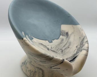 Portasapone in jesmonite fatto a mano con supporto — accessorio da bagno — idea regalo originale