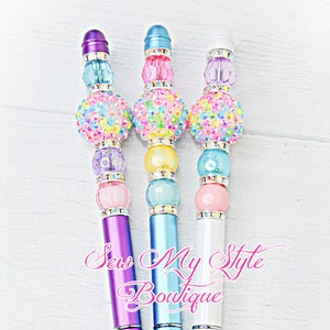Beaded Pen/Spring BLING pen/Journal Pen/Fancy Pen/Gift Pen/Gift Pen Set/Gifts for Easter Baskets/Gifts for Friends/Co worker/Family/Teacher