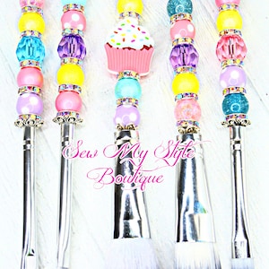 Cupcake Make up Brush Set/BEADED Makeup Brushes/Gift Set for girls/Gift set for friends/Fancy Makeup Brushes/Birthday Gifts