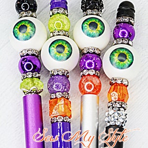 Eyeball Beaded pen/Novelty gift Pen/Coworker gift/Optometrist Gift Pens/Spooky Eyeball Pens