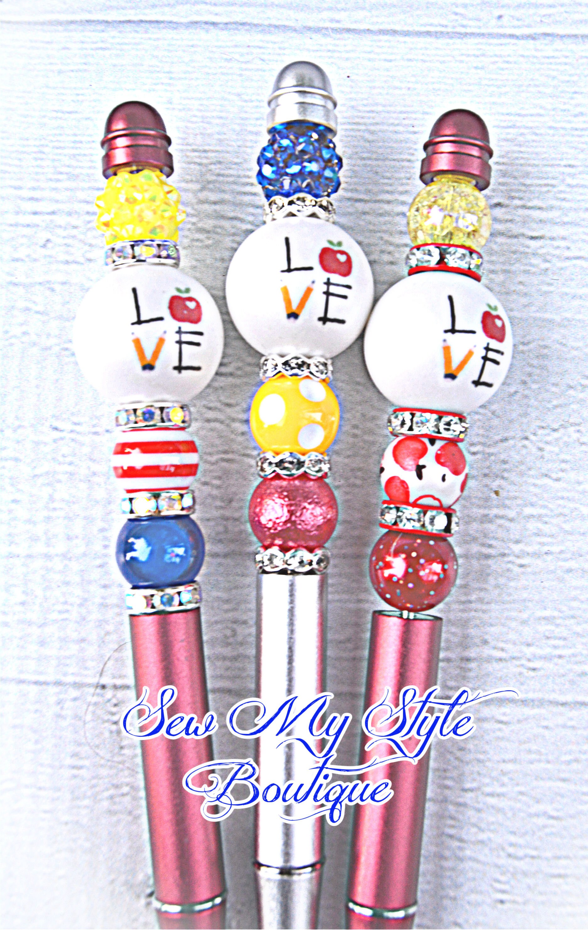 Beaded Pen/teacher Love Pen/pen Set/gift Pen for Etsy