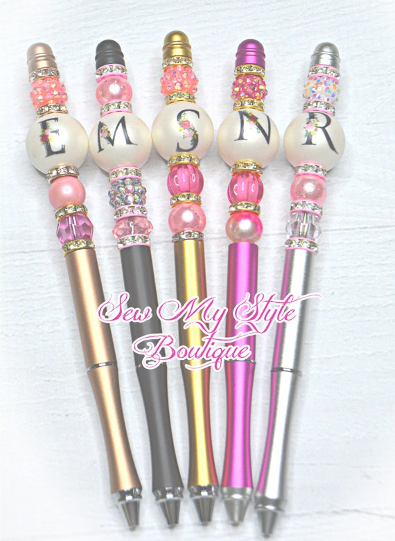 Beaded Pen/intials Pen/gift Pen With Letter/blinged Out Pen/journal Pen/gift  for Girls/teacher/friends/co Worker/ Relative/jeweled Pen 