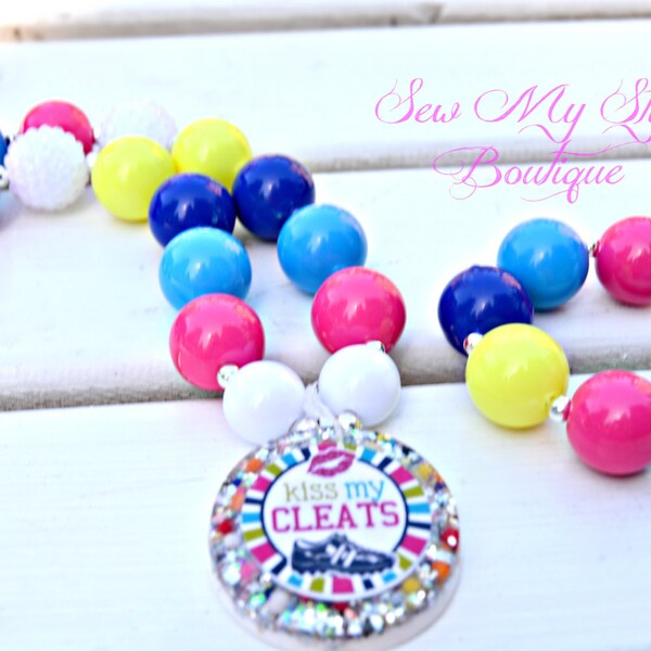 Chunky Bead Necklace SET /Soccer/Softball/Girl Necklace SET