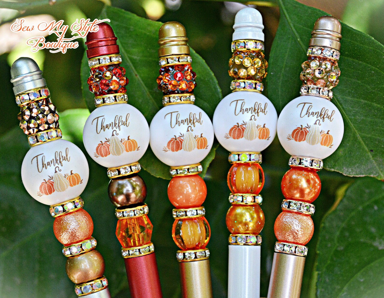 Beaded Pen/thankful Pen/thanksgiving Fall Pumpkin Pen/gift Pen ...