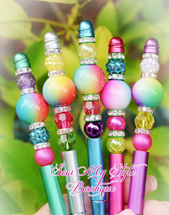Beaded Pen/colorful TIE DYE Beaded Pen/pen Set or Single Pen/gift Pen/pretty  Pen/gift for Girls/friends/teacher/refillable Ink Pen/fancy Pen 