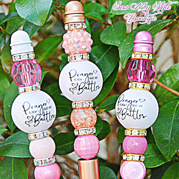 Beaded Pen/Prayer is how I fight Sentiment Pen/Gift Pen/Gift for friends/Prayer Gifts/Journal Pens/Gifts