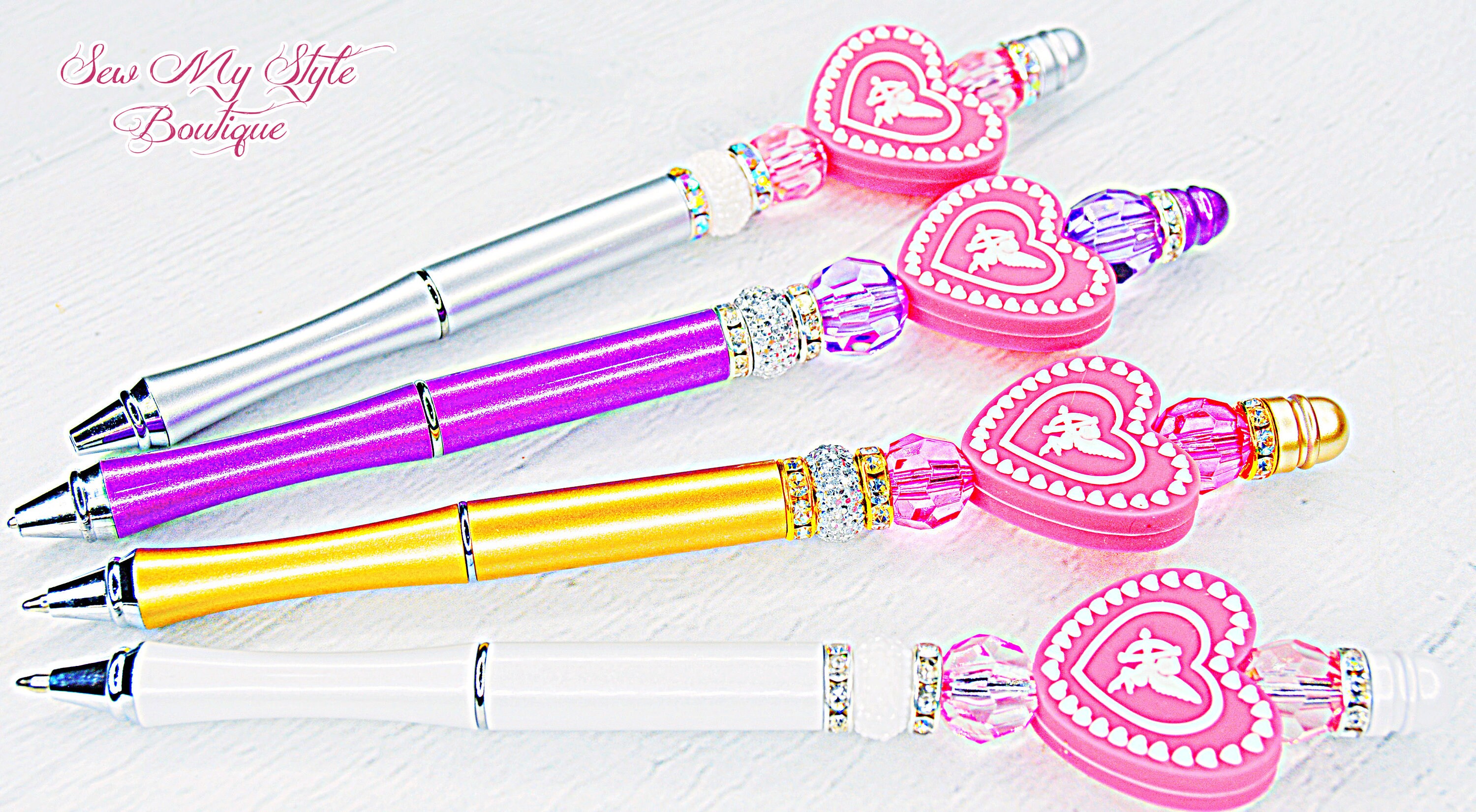 Cupids Love Heart Shaped Beaded Pens/valentines Day Gifts/journal Pen ...