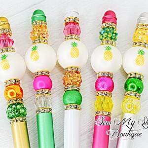 Beaded Gift Pen/Pen Sets/lucky PINEAPPLE pen/gifts for friends/journaling Pen/planner pen/Gift for coworker