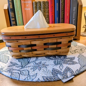 Longaberger 1998 Shades Of Autumn Bakers Bounty Tissue Basket/Lid Kleenex Long