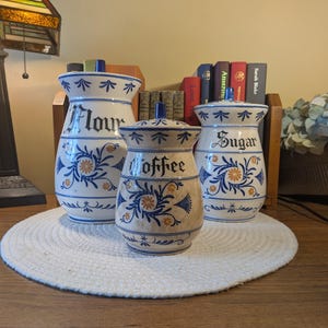 Blue Vintage Flour Canister - Etsy