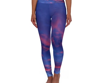 Pink Hearts Sunset Baby Typography Leggings | High Waisted Yoga Leggings