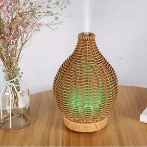 Woven Ultrasonic Essential Oil Diffuser | Quiet Aromatherapy Humidifier with LED Light