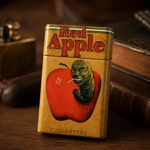 Estuche para cigarrillos vintage, caja de metal retro para fumar, kit para liar tabaco, regalo para fumadores de la vieja escuela, accesorios únicos para hombres.