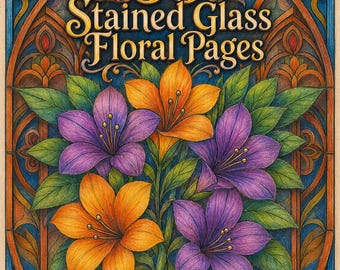 50 målarbilder med blommor i målat glas, botaniska solfångare-designer (PDF)