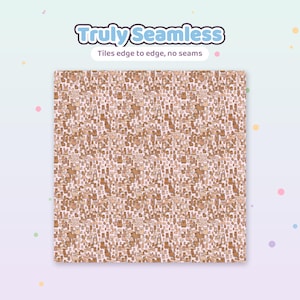 May include: A square digital pattern featuring a dense, repeating illustration of small brown bears on a light pink background. The text "Truly Seamless" and "Tiles edge to edge, no seams" is displayed in a blue and white font above the pattern.