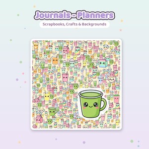 Kawaii Boba Seamless Patterns | 12x12in Digital Paper Pack (Commercial Use) image 4