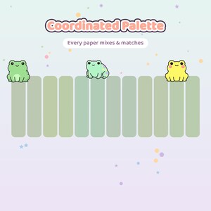 Naadloze digitale papieren kawaii kikker (12 ontwerpen) afbeelding 5