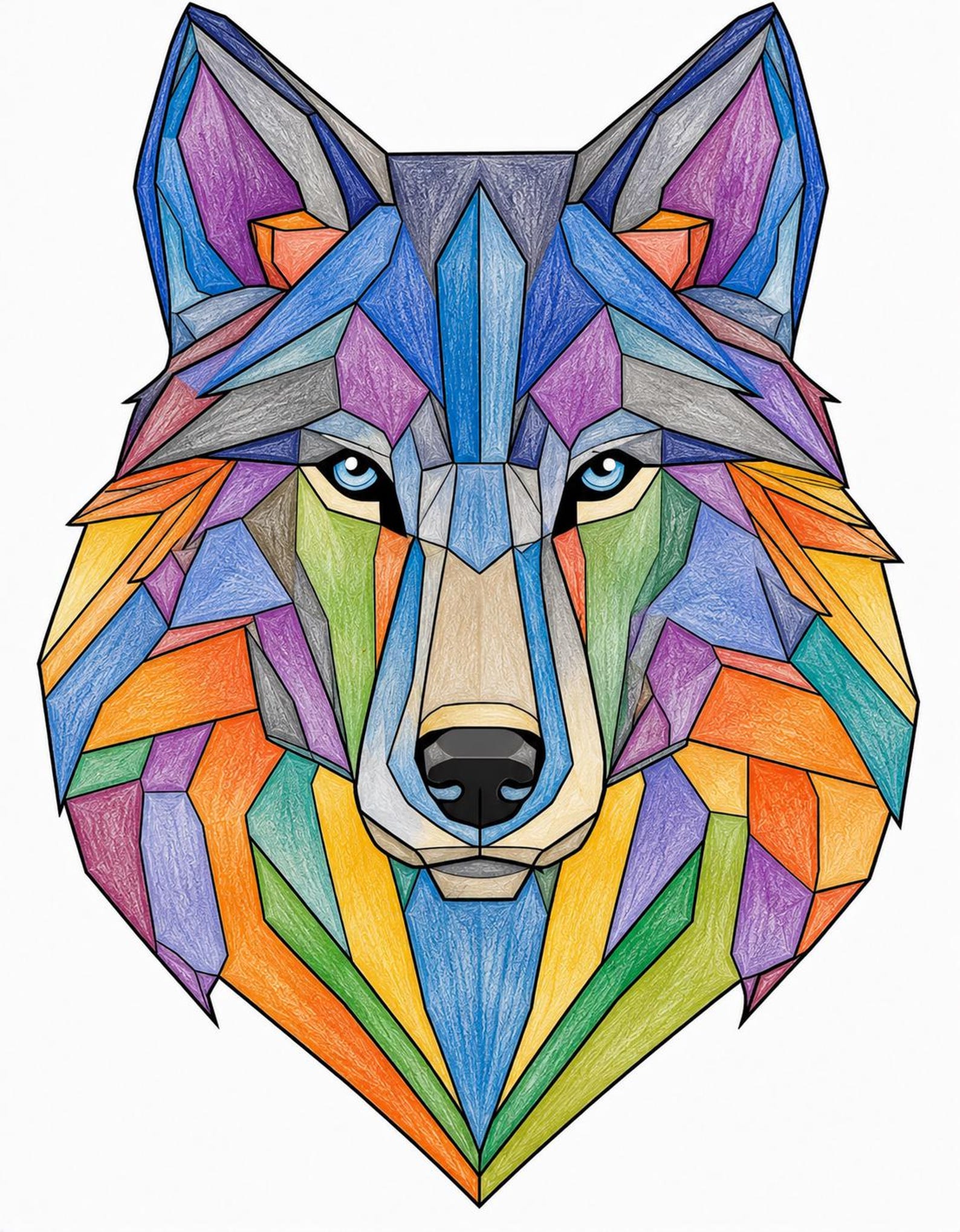 Low Poly Geometric Animals Coloring Book | 30 Printable Polygon Art ...