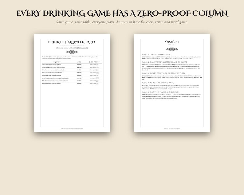 Paquete de juegos para fiestas de Halloween, 50 juegos imprimibles para adultos (PDF) imagen 4