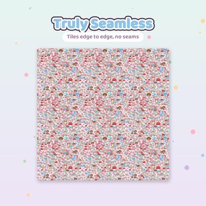 Kawaii Mushroom Seamless Patterns | 12 Digital Papers (Commercial Use) image 2
