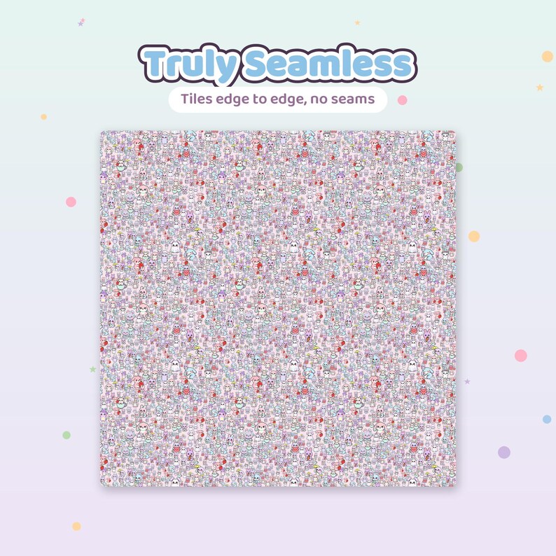 Kawaii Bunny Digital Paper Pack | Seamless Patterns, Scrapbook Paper (12x12in, Commercial Use) imagen 2