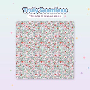 Kawaii Schule Digitales Papier | Briefpapier Seamless Patterns (30 x 30 cm) Bild 2