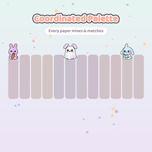Kawaii Bunny Digital Paper Pack | Seamless Patterns, Scrapbook Paper (12x12in, Commercial Use) imagen 4