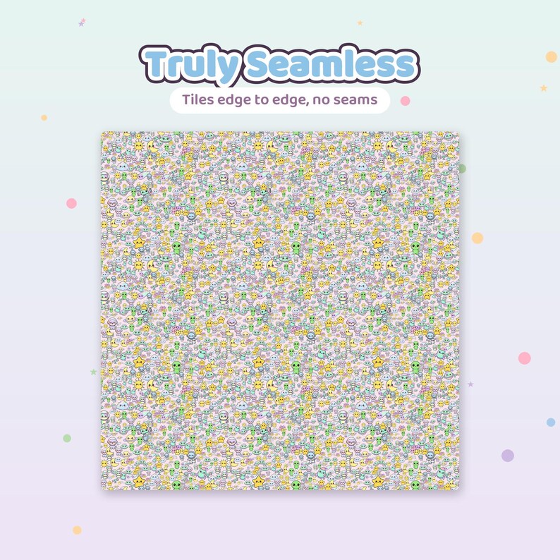 Kawaii Weltraum Digitales Papier | Nahtlose Muster, Kommerzielle Nutzung (Instant Download) Bild 2