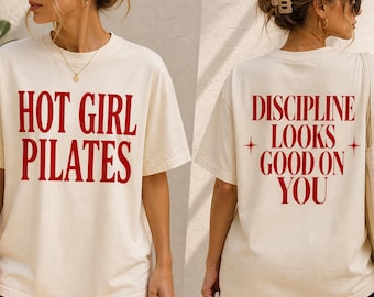 Camiseta de Pilates para chicas guapas / Camiseta "La disciplina te sienta bien" / Regalo de Pilates / Camiseta divertida de Pilates / Regalo de entrenamiento para ella / Top de Pilates Reformer