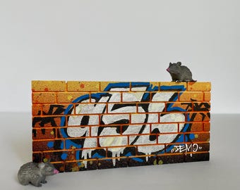 Custom Mini Graffiti Wall Art, 3D Printed Street Art Decor