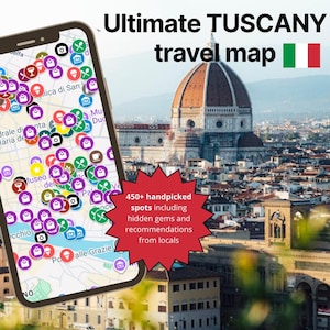 Den ultimata resekartan över Toscana – 450+ handplockade platser, dolda pärlor (digital guide)