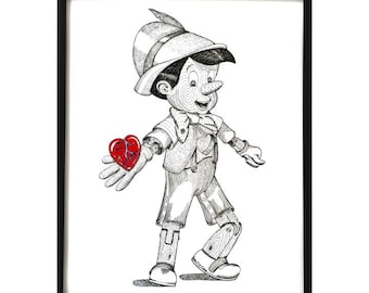 Pinocchio's Herz Kunstdruck