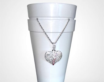 Vaso doble Oneoffdrop con colgante de cadena en forma de corazón – vaso estético con collar – vaso personalizado de estilo urbano
