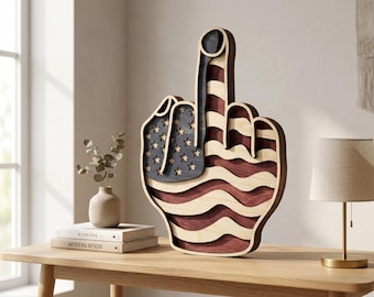 4-Multi Layer Hand American Flag SVG DXF, CNC Laser Cut File (Digital Download)