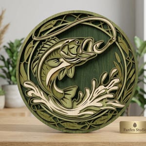 6 Layered Bass Fish SVG DXF, CNC Laser Cut File (Digital Download)