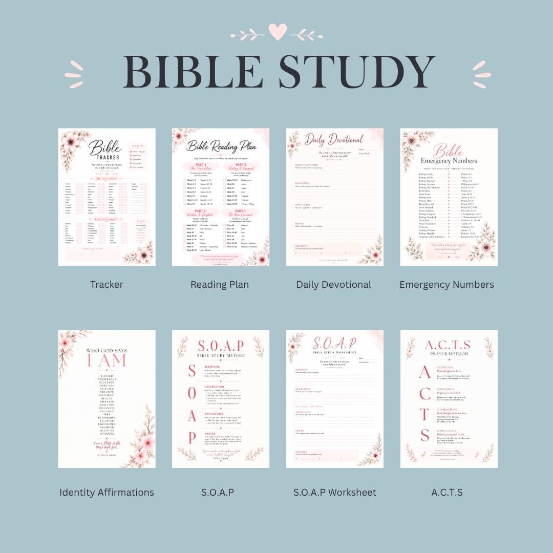 Bible Study Kit for Beginner Printable New Believer Gift Beginner Bible ...