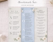 SOAP Bible Study Bookmark Printable Christian Scripture Journaling Tool ACTS Prayer Method Card Faith Planner Insert Instant Download PDF