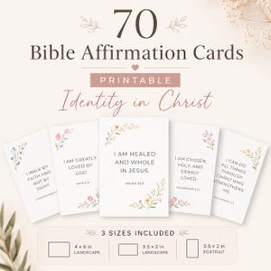 70 Printable Bible Verse Card Printable Scripture Card Christian Affirmation Cards God Says You Are Women Bible Study Download Ministry PDF