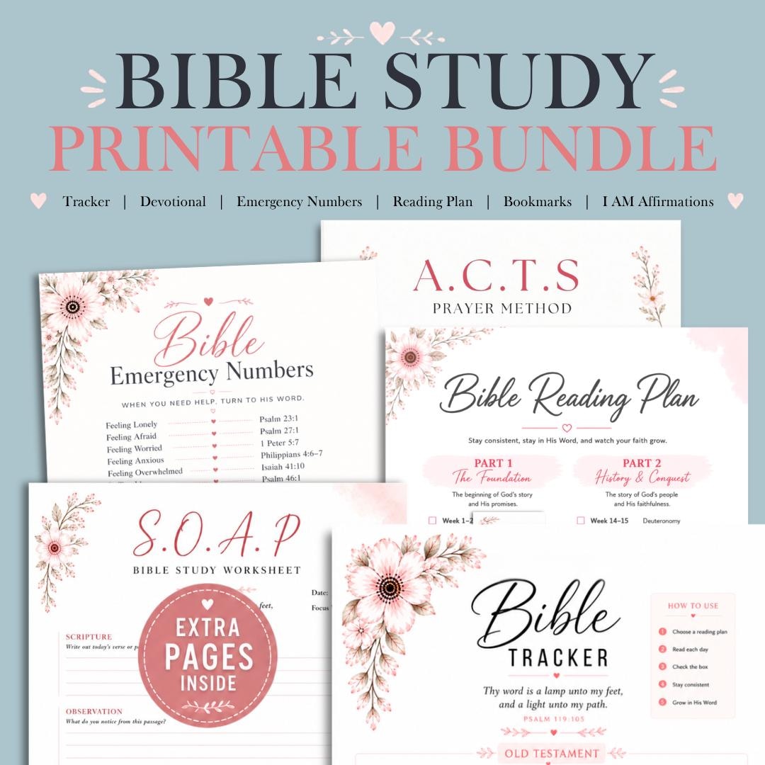 Bible Study Kit for Beginner Printable New Believer Gift Beginner Bible ...