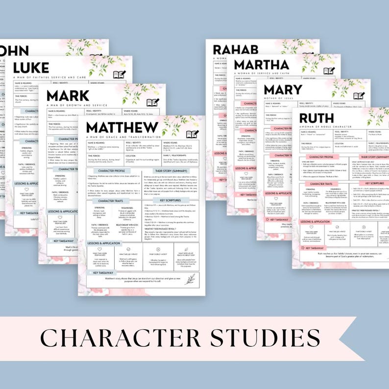 Bible Character Study Guide Women of the Bible Study Workbook Bible ...