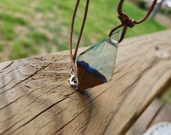 Mountain Horizon Necklace | Handmade Wood Resin Pendant | Nature Inspired Jewelry | Gift for Hiker