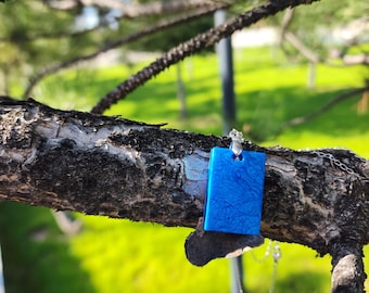 A Little Reminder From Nature Necklace, Blue Resin Ocean Pendant, Handmade Minimalist Jewelry