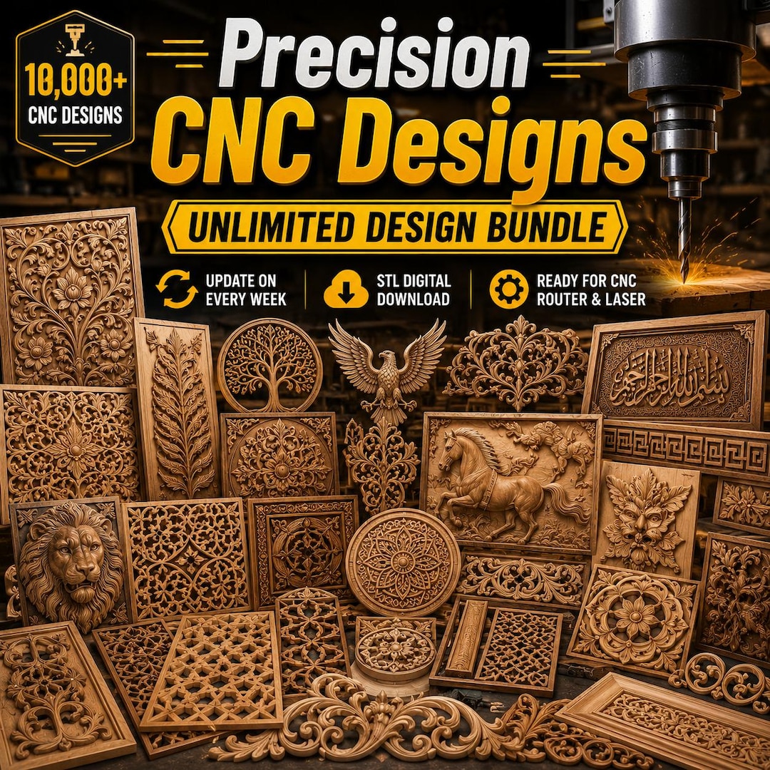 Big CNC Router STL Files Bundle | 3D Relief Carving Designs for CNC ...