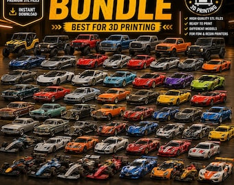 10GB+ Auto & Fahrzeug STL Bundle | 300+ 3D druckbare Automodelle | Sportwagen STL-Dateien | Fahrzeugmodelle für den 3D-Druck | Sofort Download