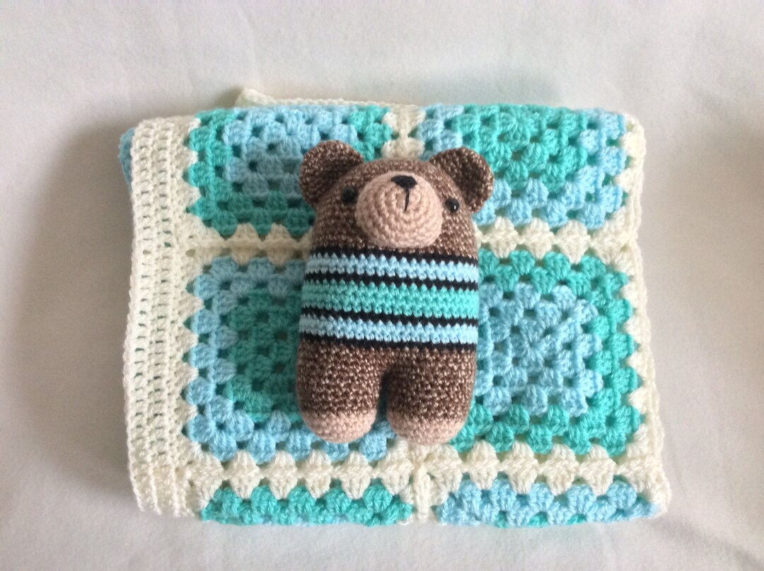 Crochet Blanket and Bear Gift Set Handmade Animal Wool Soft Toy Gift - Etsy