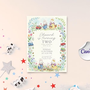 Max and Ruby Birthday Invitation, Editable Bunny Party Template (Digital Download)