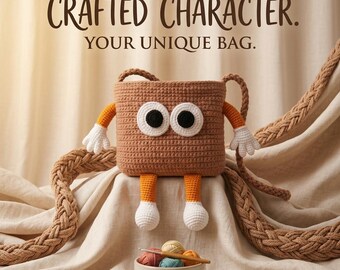 Crochet Monster Tote Bag Pattern, Kawaii Crossbody Purse with Arms (PDF Tutorial)